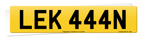 Registration number LEK 444N